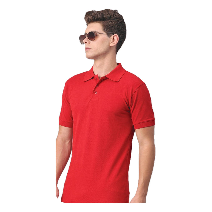 GC 501 Bio-Washed Cotton Polo T-Shirt – Red - Front