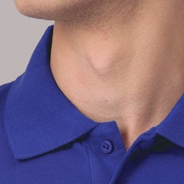 GC 501 Bio-Washed Cotton Polo T-Shirt – Royal Blue – Collar Detail