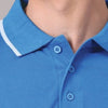 GC 501 Bio-Washed Cotton Polo T-Shirt – Turkey Blue – Collar Detail