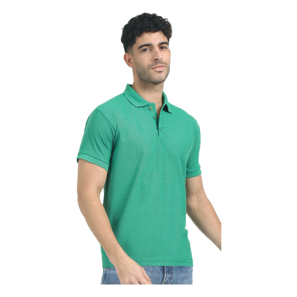 GC B007 Spun Pique Matty Polo T-Shirt – Emerald Green – Front