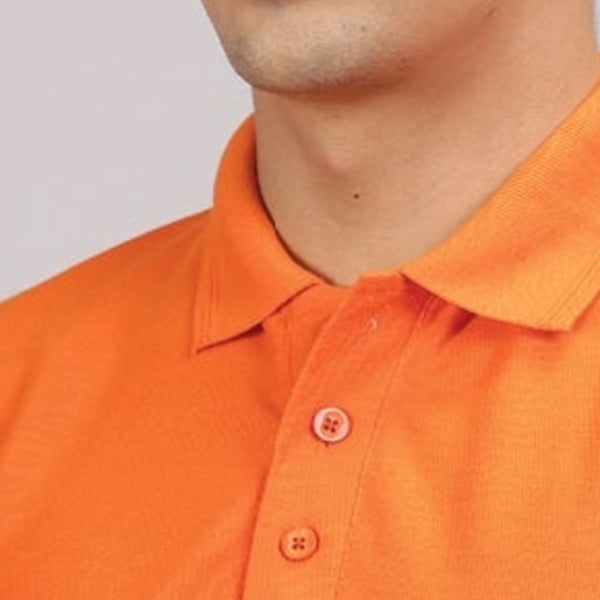 GC B007 Spun Pique Matty Polo T-Shirt – Orange – Collar Detail