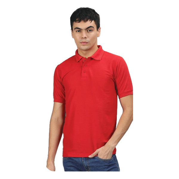 GC B007 Spun Pique Matty Polo T-Shirt – Red – Front