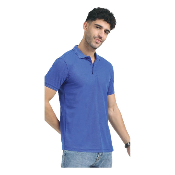 GC B007 Spun Pique Matty Polo T-Shirt – Royal Blue – Front