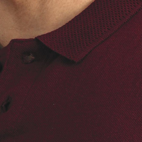 GC Jacquard Cotton Polo T-Shirt – Maroon – Jacquard Collar Detail