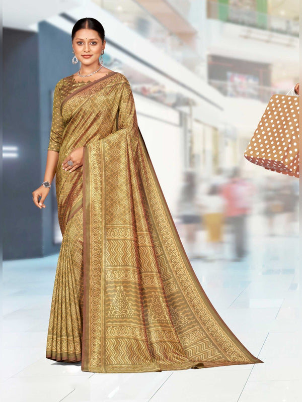 Kaanchi Silk uniform saree Mustard Gold D.No 161