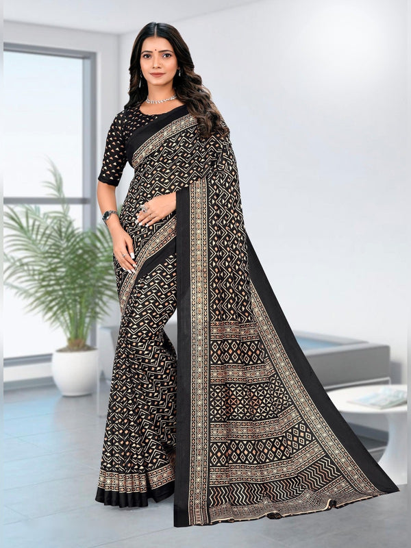 Kanjivaram Silk uniform saree Black D.No 1196