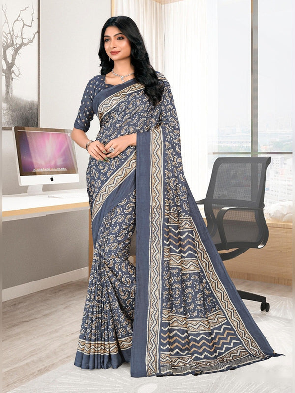 Kanjivaram Silk uniform saree Grey D.No 1177
