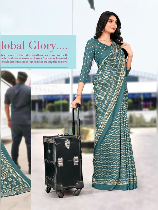 Kanjivaram Silk uniform saree Teal Green D.No 1194