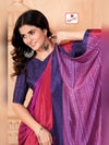 Mafatlal Dream Lady Uniform Saree - Magenta & Purple (DL-01) (view 2)