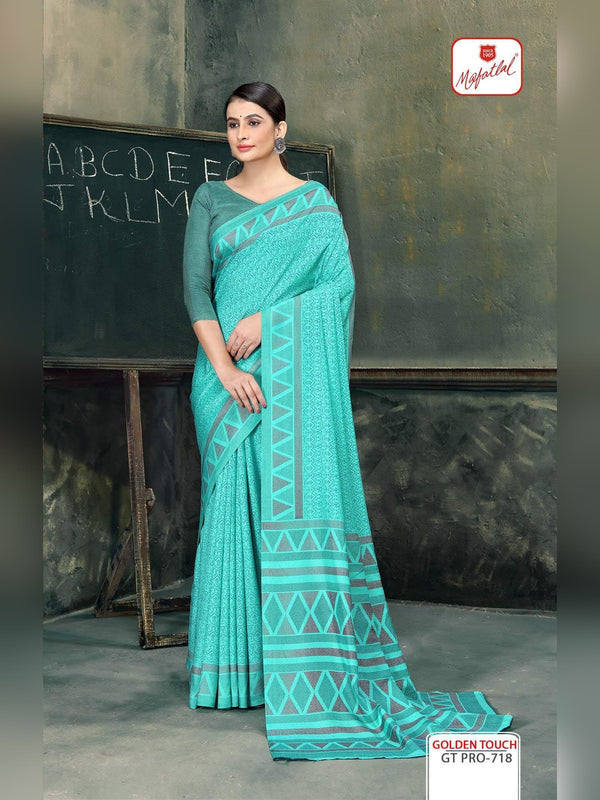 Mafatlal Golden Touch Pro Uniform Saree - Aqua Green (GT PRO-718)