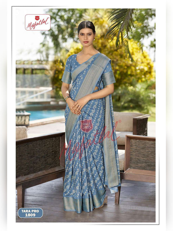 Mafatlal Tara Pro Uniform Saree - Steel Blue (TARA PRO-1809)