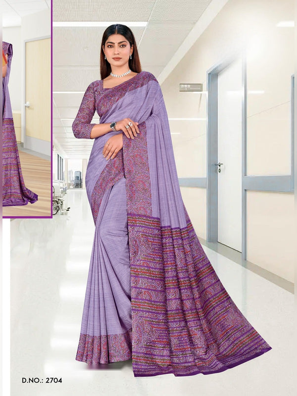 Malgudi Silk uniform saree Lavender D.No 2704