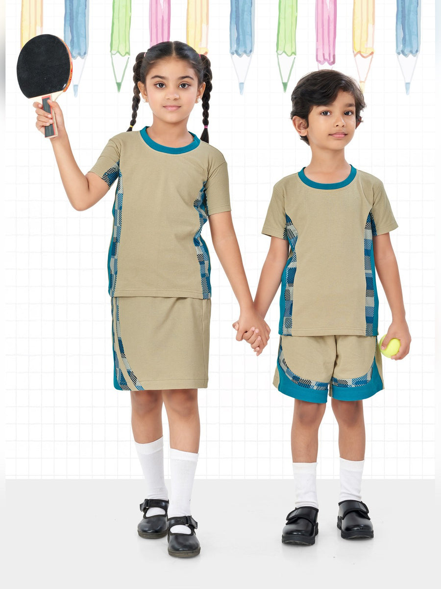 Pre-Primary School Uniform Set – White & Blue (KDS 4001) - Front