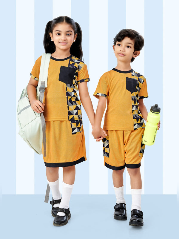 Pre-Primary School Uniform Set – Yellow & Multi (KDS 4006)