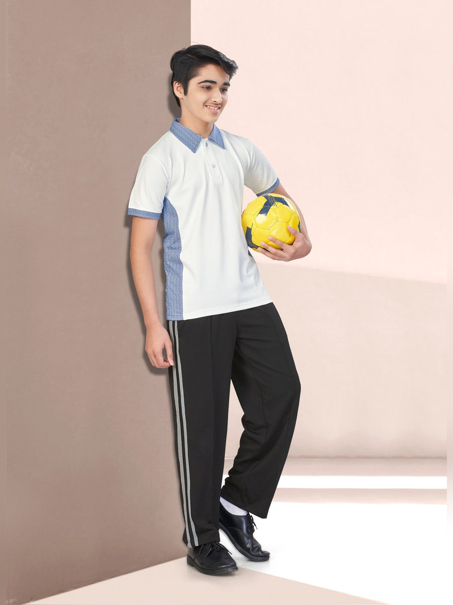 School House T-Shirt & Track Pant Set – Royal Blue (HS-2002) - Front