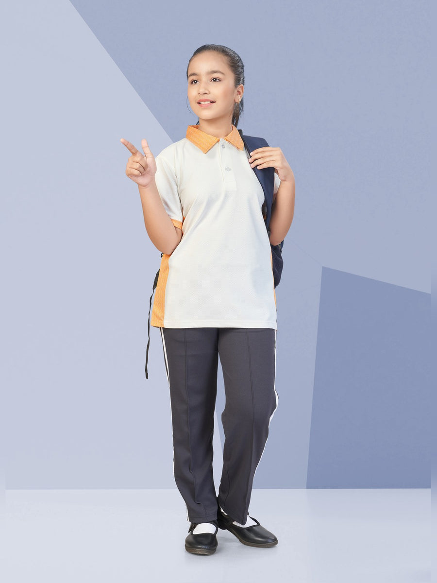 School House T-Shirt & Track Pant Set – Yellow (HS-2002) - Front