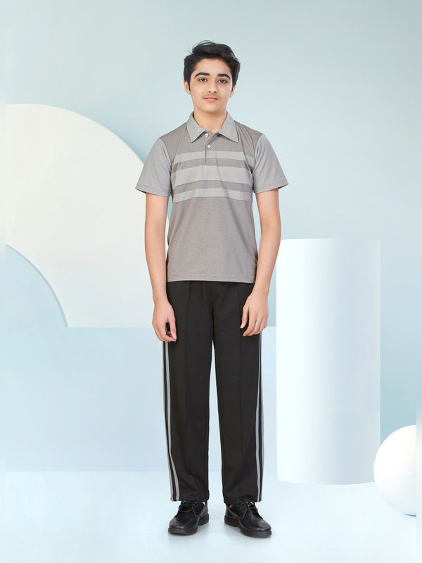 School T-Shirt & Track Pant Set – Grey (TSH-3002)