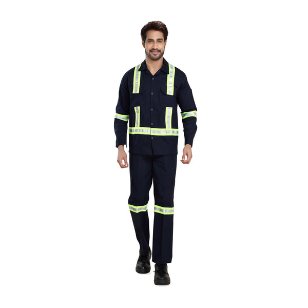 Navy boiler pant shirt