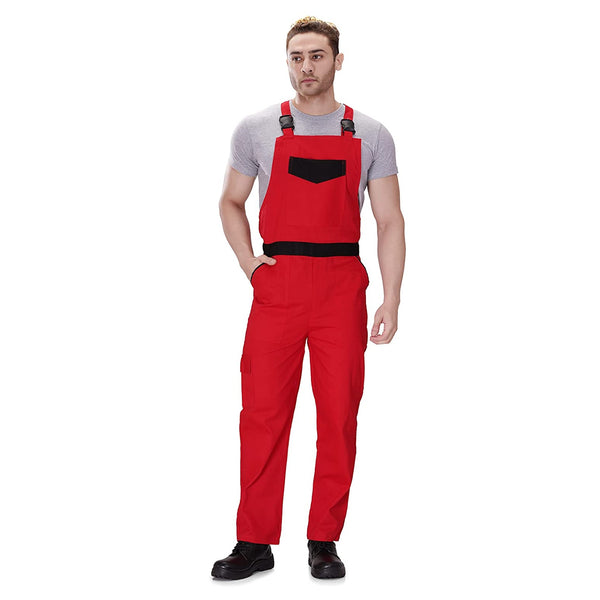 Red cotton dungaree