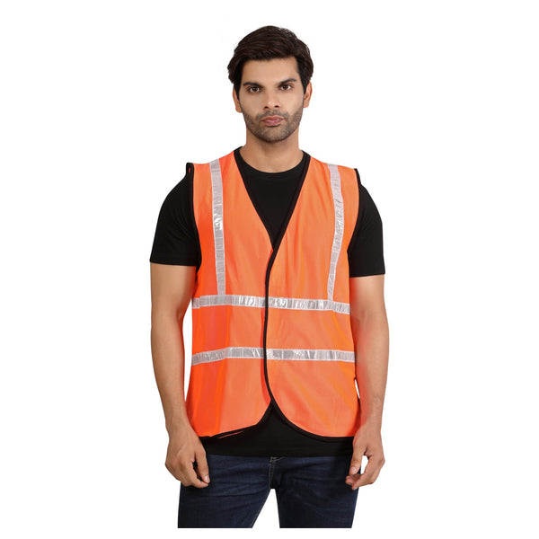 Orange reflective safety jacket with 1 inch tape