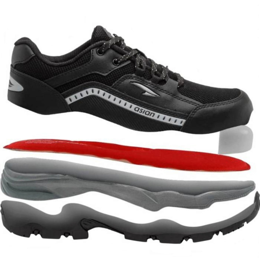 Asian Protective-11 Safety Shoes – Black, Fibre Toe Cap - Back