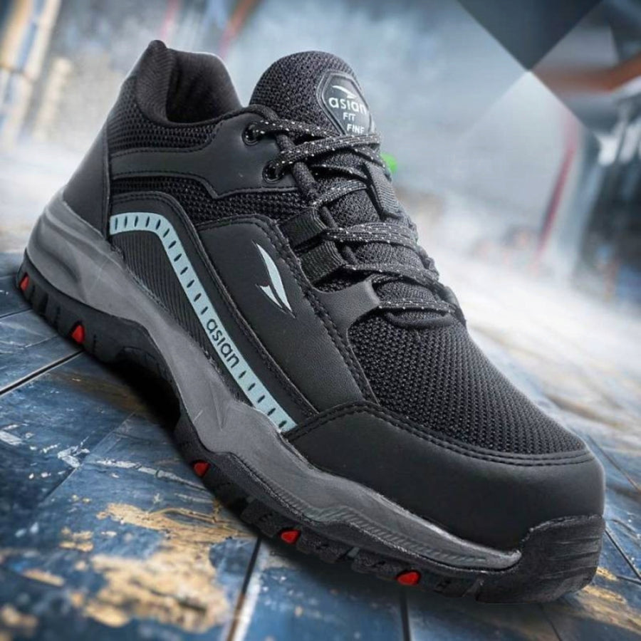 Asian Protective-01 Safety Shoes – Black, Fibre Toe Cap - Front